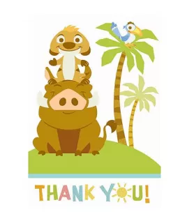 Baby Lion King 'Sweet Circle of Life' Thank You Note Set w/ Envelopes (8ct)