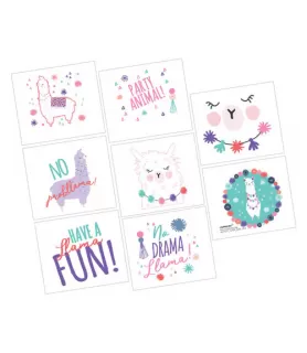 Llama Fun Temporary Tattoos (1 sheet)