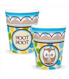 Look Whoo's 1 Owl Blue 9oz Paper Cups (8ct)