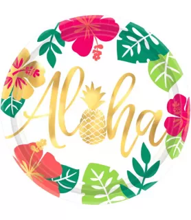 Hawaiian Luau 'Aloha' Extra Large Paper Plates (8ct)