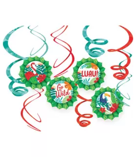 Hawaiian Luau 'Tropical Jungle' Fan and Swirl Decorating Kit (12pc)