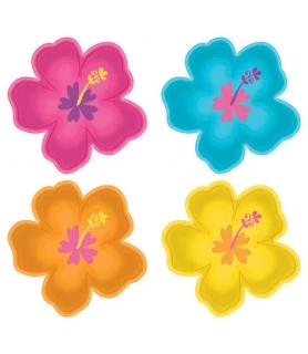 Hawaiian Luau 'Tropical Jungle' Extra Large Hibiscus Shaped Paper Plates (8ct)