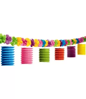 Hawaiian Luau Paper Lantern Garland (10ft)