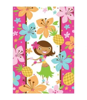 Hawaiian Luau 'Pink Luau Fun' Plastic Favor Bags (8ct)