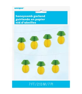 Hawaiian Luau Pineapple Honeycomb Garland (7ft)