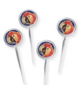 Hawaiian Luau Parrot Plastic Cocktail Picks (12ct)