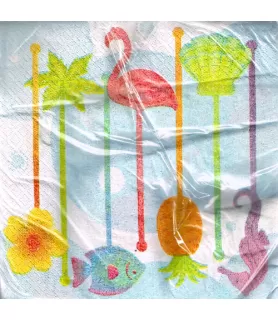 Hawaiian Luau Swizzle Stick Lunch Napkins (16ct)