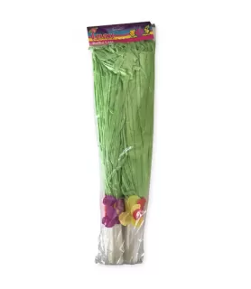 Hawaiian Luau Raffia Grass Pom Poms (2pc)