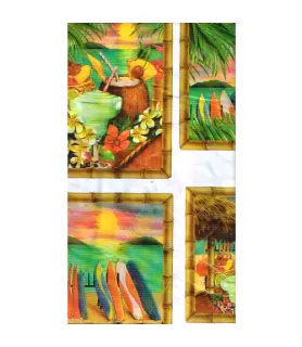 Hawaiian 'Luau Sunset' Plastic Table Cover (1ct)