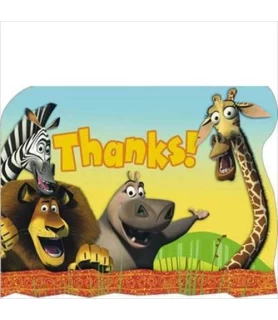 Madagascar 'Escape 2 Africa' Thank You Notes w/ Env. (8ct)