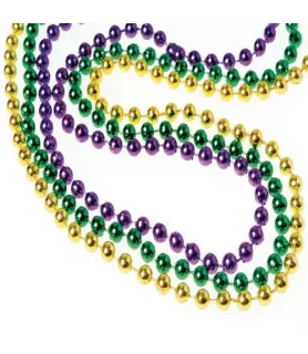 Mardi Gras Jumbo Party Bead Necklaces (3ct)