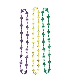 Mardi Gras Shaped Bead Necklaces (3ct)