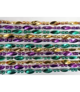 Mardi Gras Swirl Bead Necklaces (11ct)