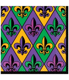 Mardi Gras 'Fleur De Lis' Lunch Napkins (36ct)