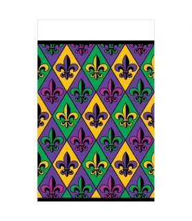 Mardi Gras 'Fleur De Lis' Plastic Tablecover (1ct)