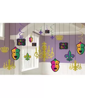 Mardi Gras Glitter Chandelier Decorating Kit (17pc)