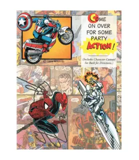 Marvel Heroes Vintage 1996 Invitations w/ Envelopes (8ct)