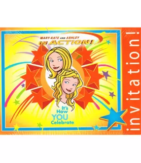 Mary-Kate and Ashley Vintage 2002 'In Action' Invitations w/ Envelopes (8ct)
