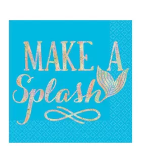 Mermaid 'Make a Splash' Iridescent Small Napkins (16ct)