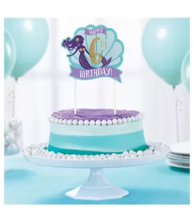 Mermaid 'Mermaid Wishes' Customizable Cake Decoration (1ct)