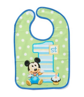 Mickey Mouse 1st Birthday Plastic Bib (1ct)
