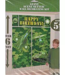 Military Camouflage Wall Poster Decorating Kit (5pc)