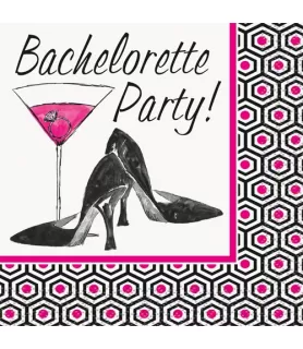 Bachelorette 'Bachelorette Party' Pink and Black Small Napkins (16ct)
