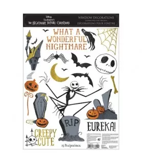 Nightmare Before Christmas Glitter Window Decorations (1 sheet)
