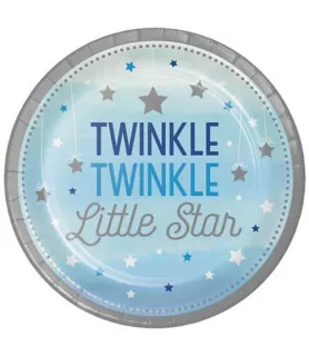 1st Birthday 'One Little Star Boy' Large Paper Plates (8ct)