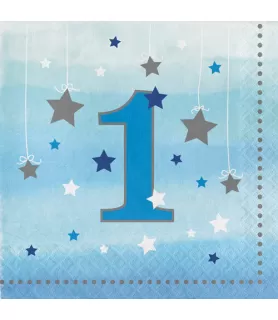 1st Birthday 'One Little Star Boy' Lunch Napkins (16ct)