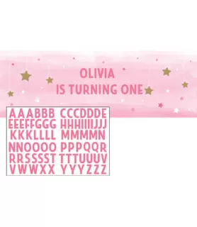 1st Birthday 'One Little Star Girl' Giant Customizable Banner (1ct)