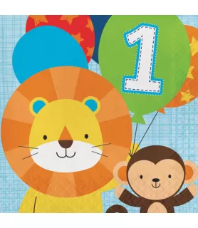 1st Birthday 'One is Fun Boy' Lunch Napkins (16ct)