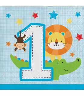 1st Birthday 'One is Fun Boy' Small Napkins (16ct)
