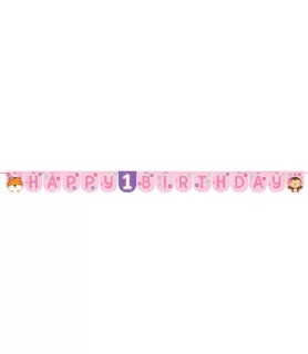 1st Birthday 'One is Fun Girl' Banner (1ct)