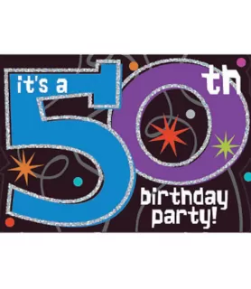 Over the Hill 'The Party Continues' 50th Birthday Invitations w/ Envelopes (8ct)
