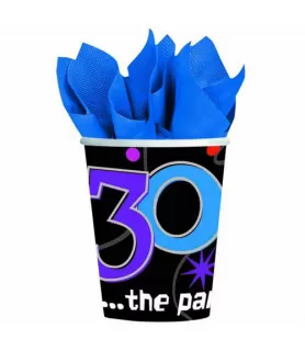 Over the Hill 'The Party Continues' 30th Birthday 9oz Paper Cups (8ct)