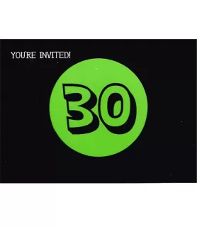 Over the Hill 'You're HOW Old?" 30th Birthday Invitations w/ Envelopes (8ct)