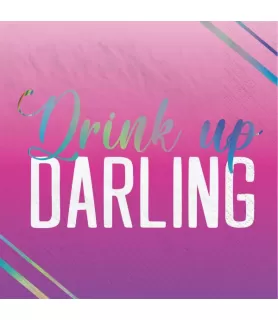 Happy Birthday 'Finally 21' Iridescent Small Napkins Pink (16ct)