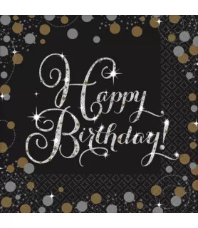 Happy Birthday 'Sparkling Celebration' Lunch Napkins (16ct)