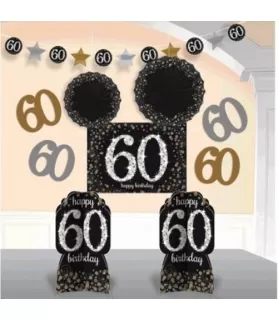 Over the Hill 'Sparkling Celebration' 60th Birthday Room Decorating Kit (10pc)