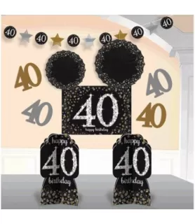 Over the Hill 'Sparkling Celebration' 40th Birthday Room Decorating Kit (10pc)