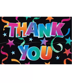 Over the Hill 'Streamers' Thank You Notes w/ Envelopes (8ct)