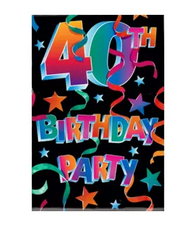 Over the Hill 'Streamers' 40th Birthday Invitations w/ Envelopes (8ct)