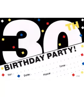 Over the Hill 'Confetti' 30th Birthday Invitations w/ Envelopes (8ct)