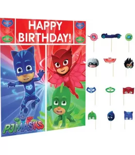 PJ Masks Wall Poster Decorating Kit w/ Photo Props (17pc)