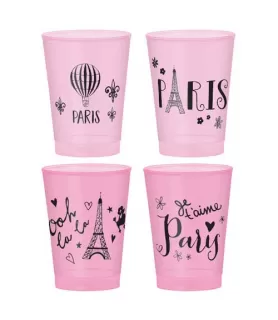 Bridal Shower 'A Day in Paris' 10oz Plastic Tumblers (20ct)