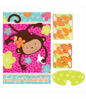 Pink Mod 'Monkey Love' Party Game Poster (1ct)