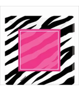 Zebra Stripes 'Pink and Black' Animal Print Small Paper Plates (8ct)