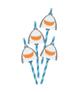 Pirate Party 'Ahoy Birthday' Decorated Paper Straws (12ct)