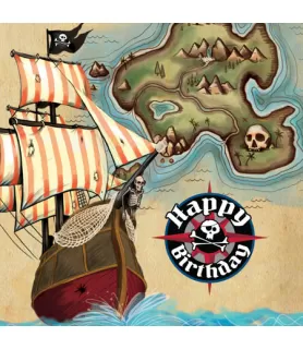 Pirate Party 'Pirates Map' Happy Birthday Lunch Napkins (16ct)